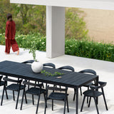 Bok outdoor dining table - varnished teak - black - rectangular White Cliff Studio Outdoor Dining Table