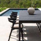 Bok outdoor dining table - varnished teak - black - rectangular White Cliff Studio Outdoor Dining Table