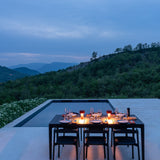 Bok outdoor dining table - varnished teak - black - rectangular White Cliff Studio Outdoor Dining Table