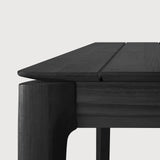 Bok outdoor dining table - varnished teak - black - rectangular White Cliff Studio Outdoor Dining Table