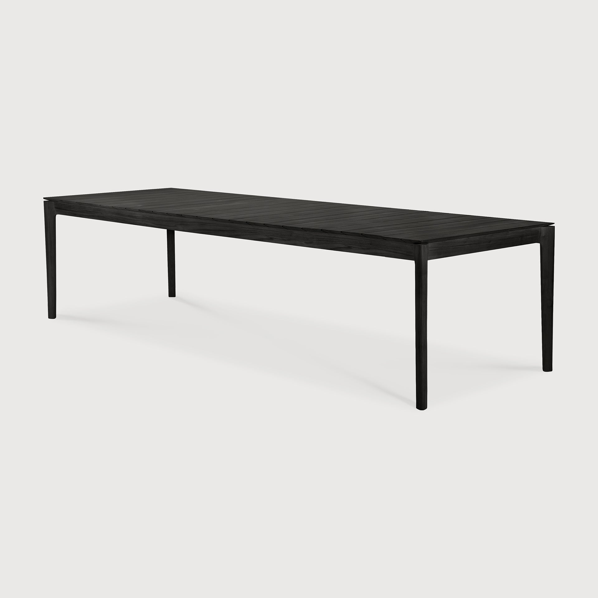 Bok outdoor dining table - varnished teak - black - rectangular White Cliff Studio Outdoor Dining Table