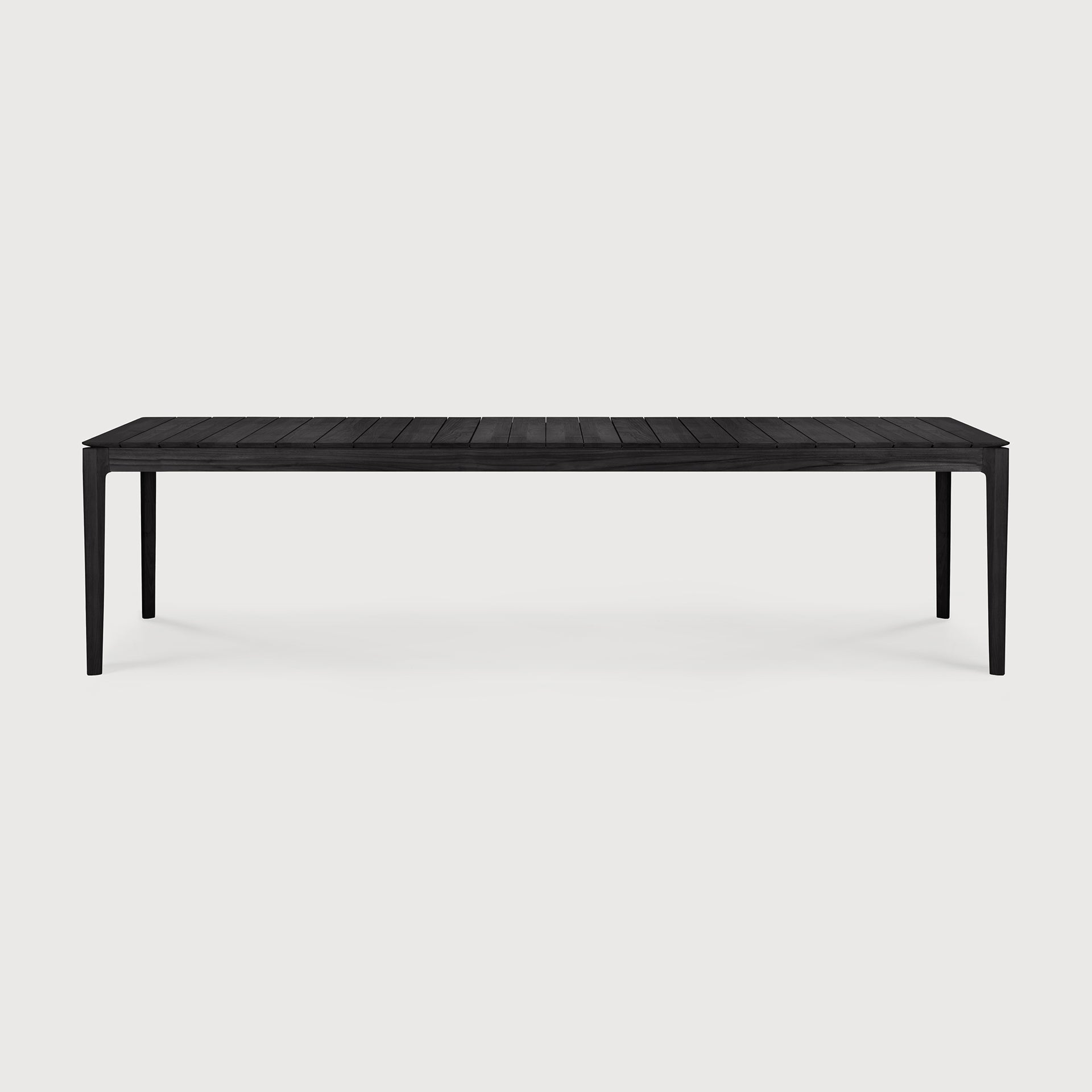 Bok outdoor dining table - varnished teak - black - rectangular White Cliff Studio Outdoor Dining Table