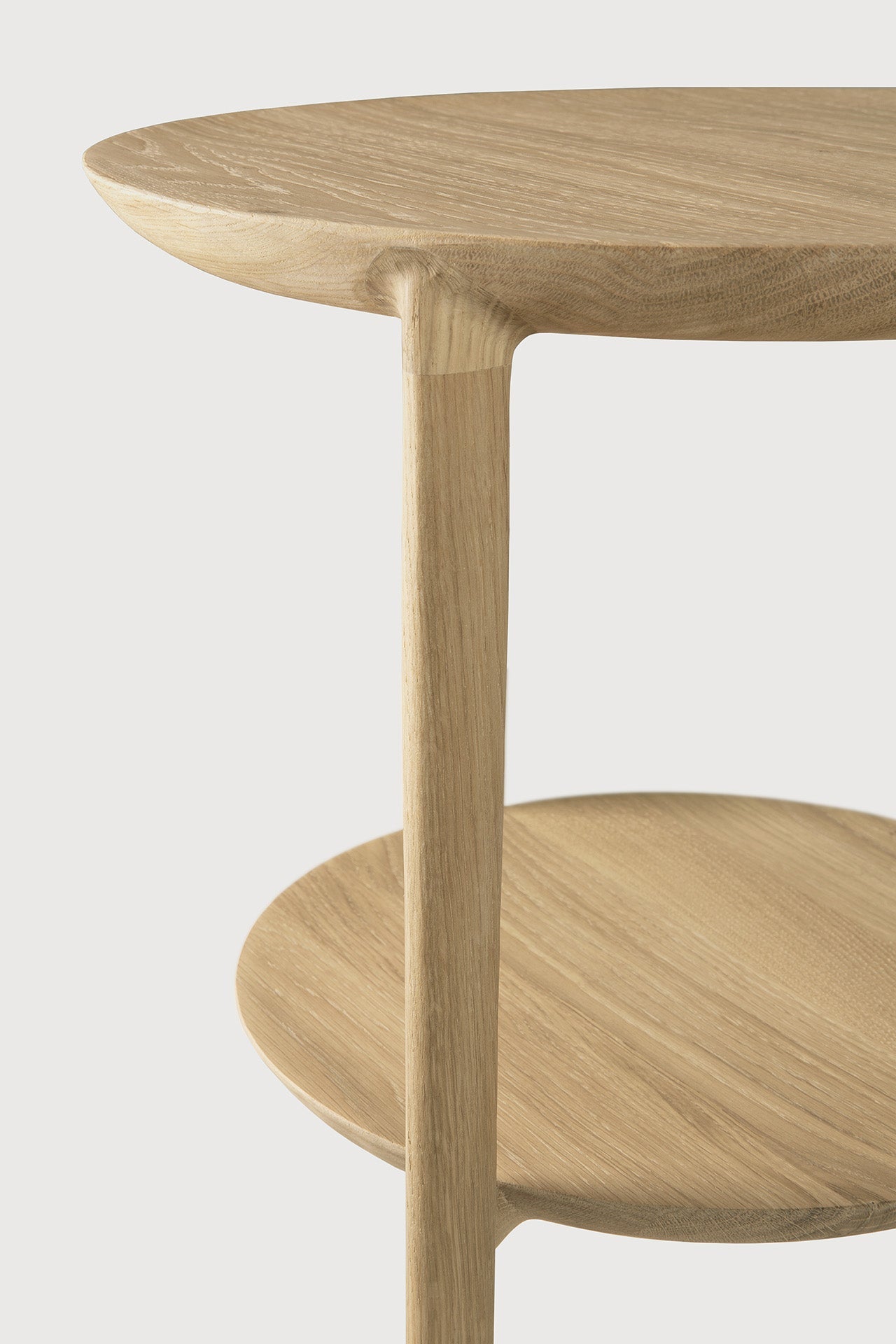 Bok side table - oak - round White Cliff Studio Side Table