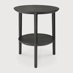 Bok side table - varnished oak - black - round White Cliff Studio Side Table