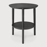 Bok side table - varnished oak - black - round White Cliff Studio Side Table