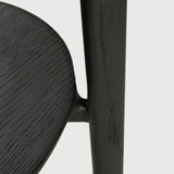 Bok side table - varnished oak - black - round White Cliff Studio Side Table