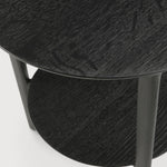 Bok side table - varnished oak - black - round White Cliff Studio Side Table
