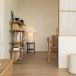 Bok side table - varnished oak - black - round White Cliff Studio Side Table