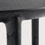 Bok side table - varnished oak - black - round White Cliff Studio Side Table