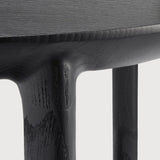 Bok side table - varnished oak - black - round White Cliff Studio Side Table