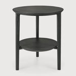 Bok side table - varnished oak - black - round White Cliff Studio Side Table