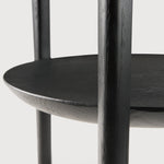 Bok side table - varnished oak - black - round White Cliff Studio Side Table