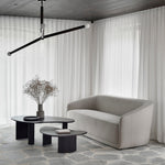 Boomerang coffee table - varnished mahogany - dark brown - pebble shape White Cliff Studio COFFEE TABLE