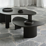 Boomerang coffee table - varnished mahogany - dark brown - pebble shape White Cliff Studio COFFEE TABLE