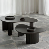Boomerang coffee table - varnished mahogany - dark brown - pebble shape White Cliff Studio COFFEE TABLE
