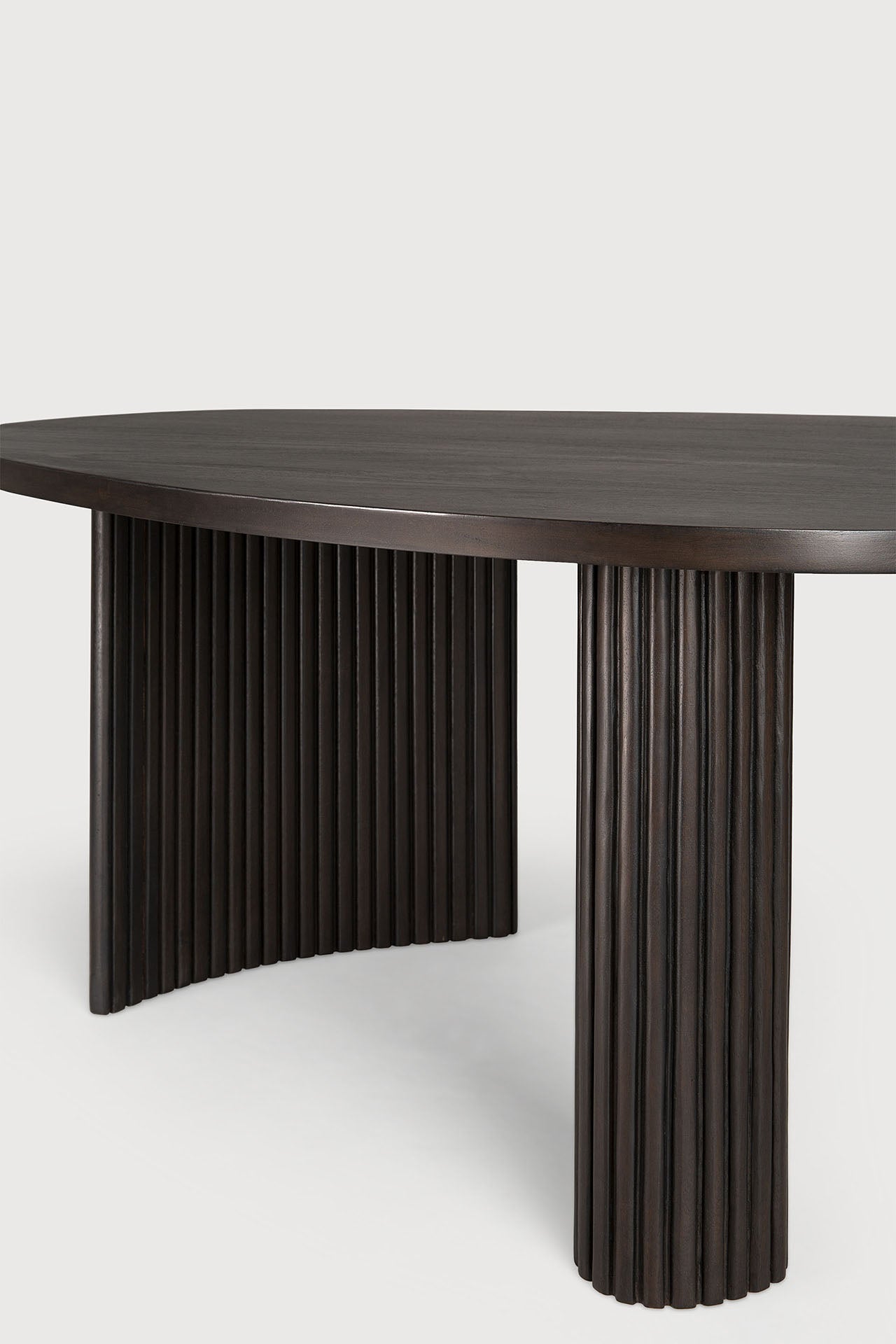 Boomerang coffee table - varnished mahogany - dark brown - pebble shape White Cliff Studio COFFEE TABLE