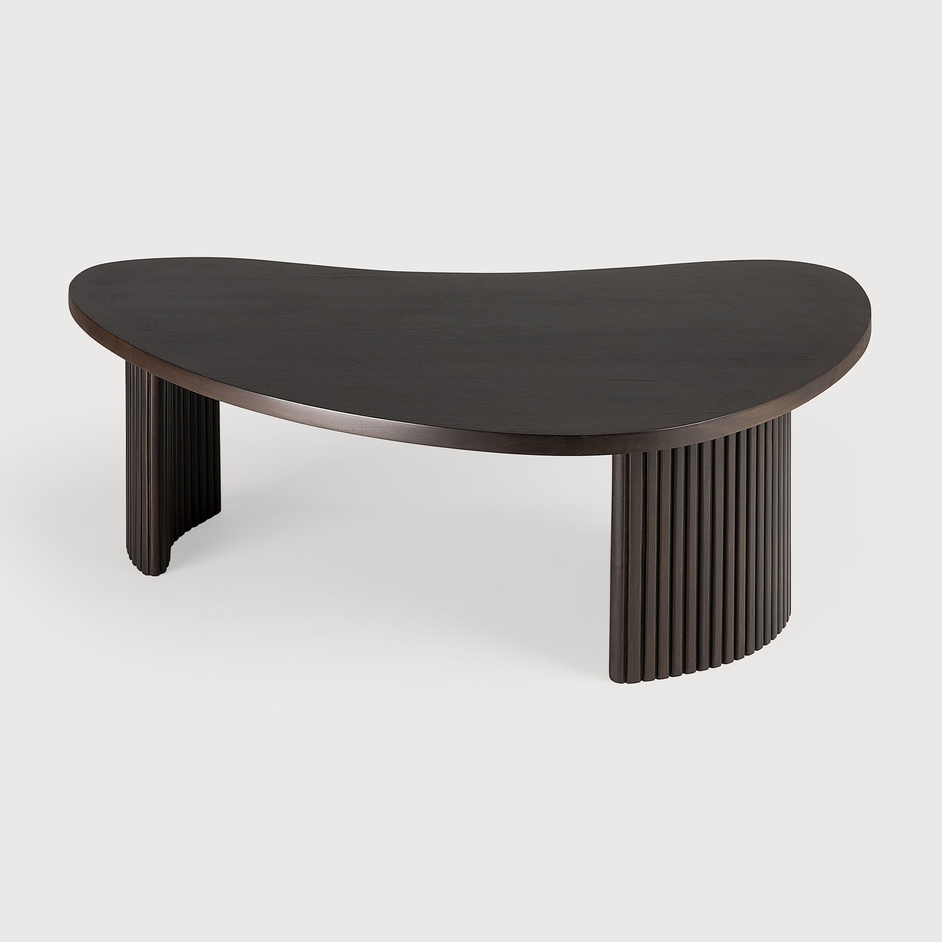 Boomerang coffee table - varnished mahogany - dark brown - pebble shape White Cliff Studio COFFEE TABLE