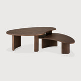Boomerang coffee table - varnished teak - brown - pebble shape White Cliff Studio COFFEE TABLE