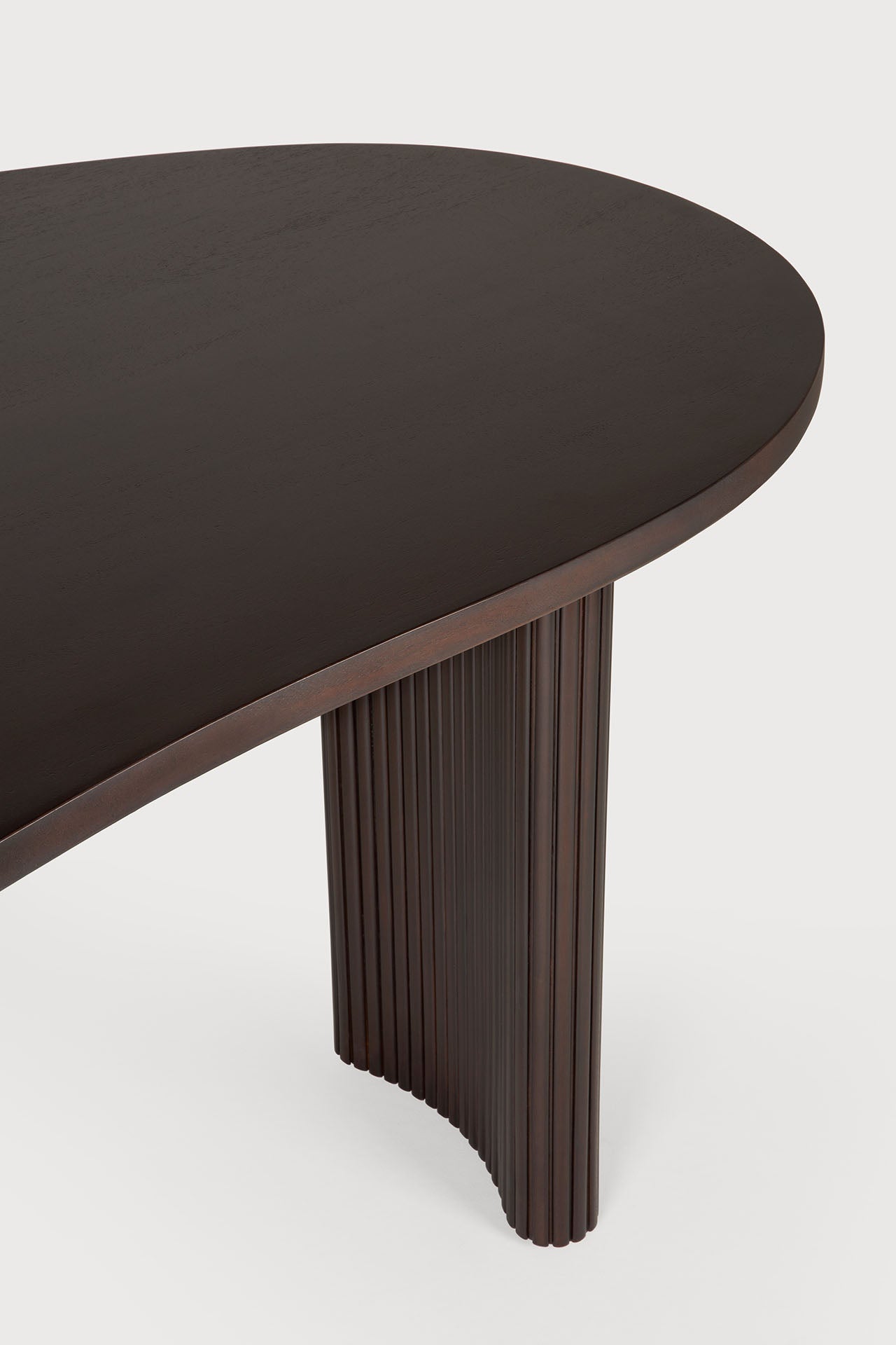 Boomerang desk - varnished mahogany - dark brown - pebble shape White Cliff Studio Desk