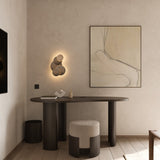 Boomerang desk - varnished mahogany - dark brown - pebble shape White Cliff Studio Desk