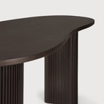 Boomerang desk - varnished mahogany - dark brown - pebble shape White Cliff Studio Desk