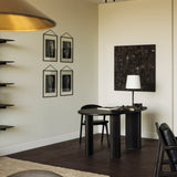 Boomerang desk - varnished mahogany - dark brown - pebble shape White Cliff Studio Desk