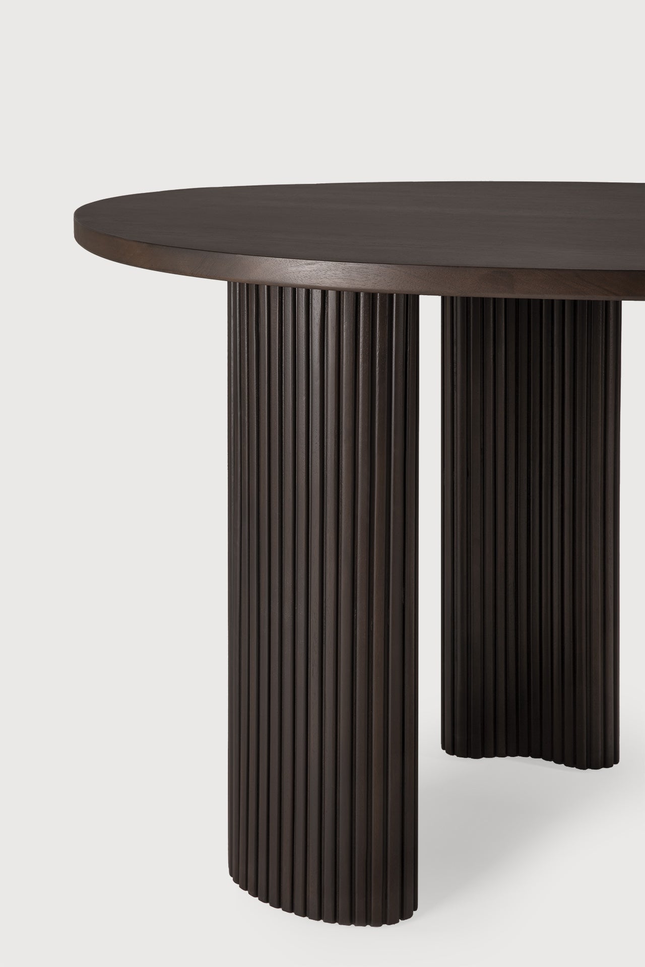 Boomerang desk - varnished mahogany - dark brown - pebble shape White Cliff Studio Desk