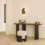 Boomerang desk - varnished mahogany - dark brown - pebble shape White Cliff Studio Desk