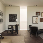 Boomerang desk - varnished mahogany - dark brown - pebble shape White Cliff Studio Desk