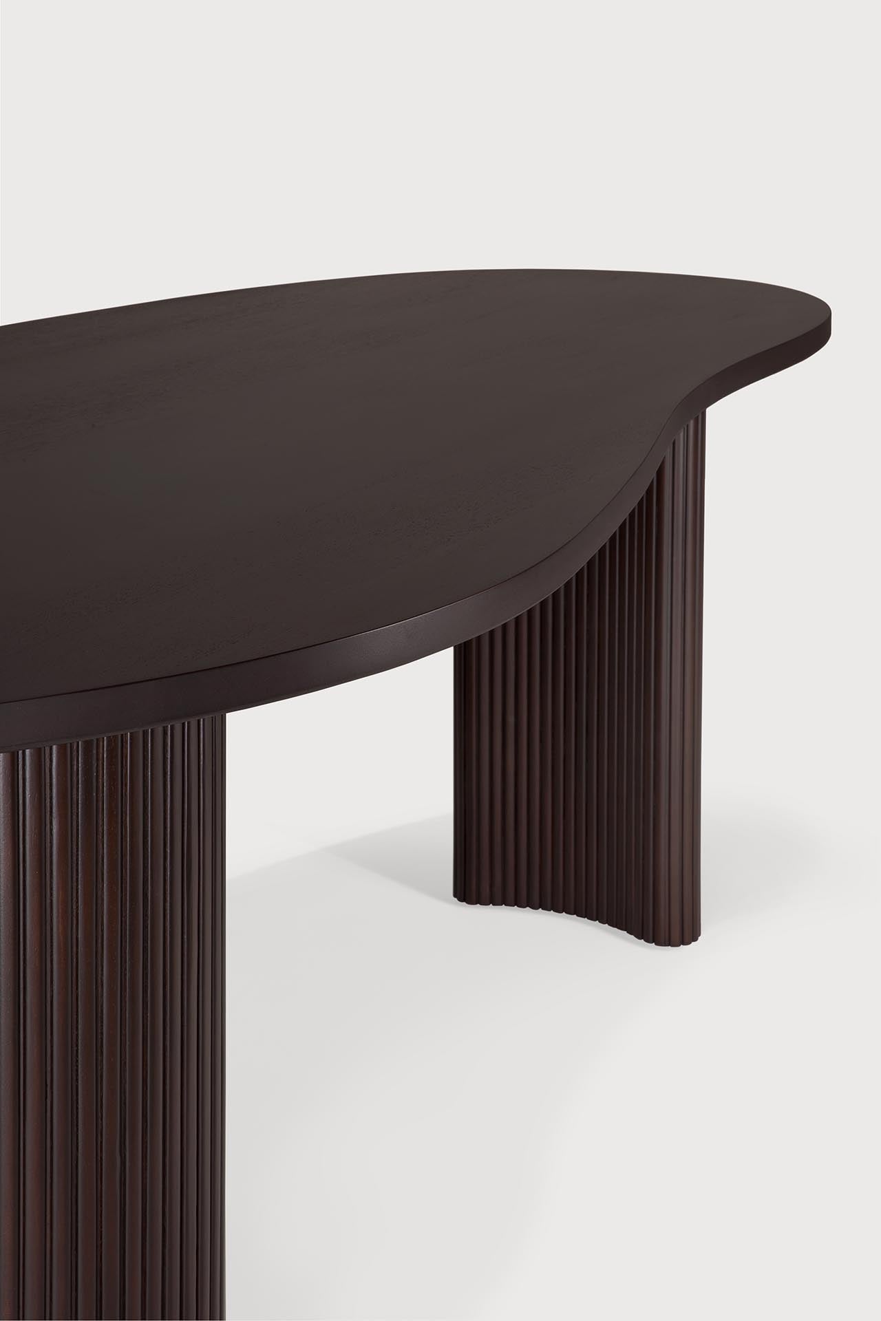 Boomerang desk - varnished mahogany - dark brown - pebble shape White Cliff Studio Desk