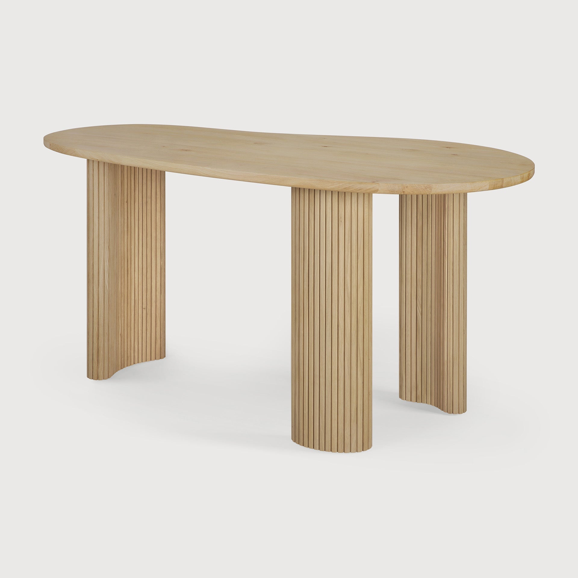 Boomerang desk - varnished oak - pebble shape White Cliff Studio Desk