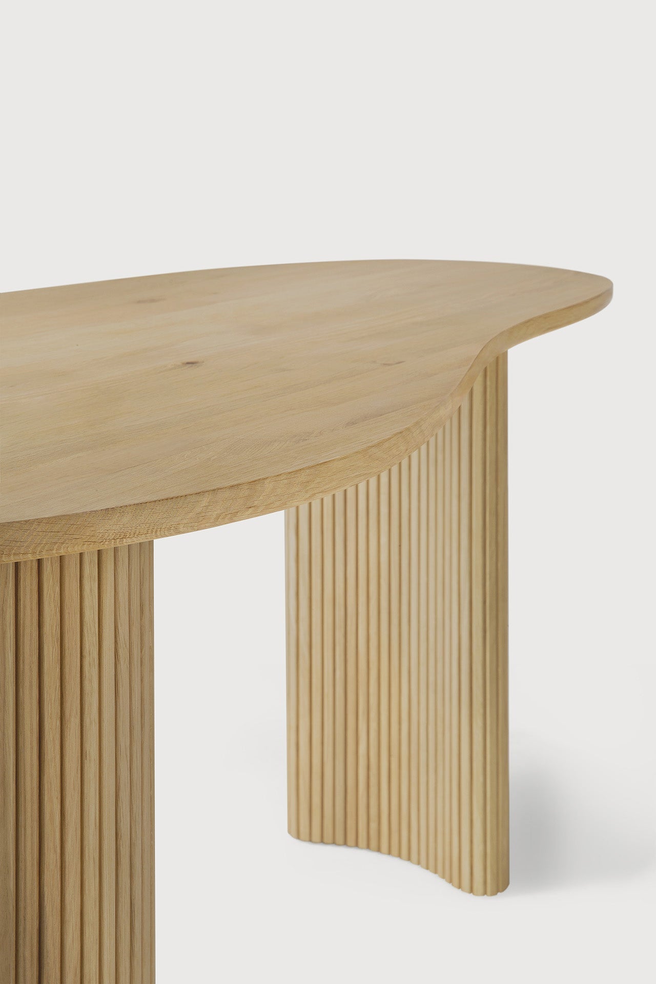 Boomerang desk - varnished oak - pebble shape White Cliff Studio Desk