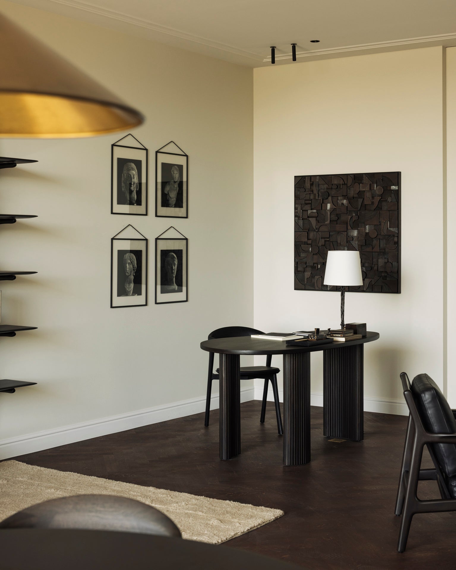 Bricks wall art - varnished wood - black - wooden frame - square White Cliff Studio Wall Decor & Art