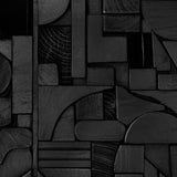 Bricks wall art - varnished wood - black - wooden frame - square White Cliff Studio Wall Decor & Art