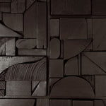 Bricks wall art - varnished wood - black - wooden frame - square White Cliff Studio Wall Decor & Art