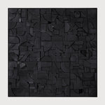 Bricks wall art - varnished wood - black - wooden frame - square White Cliff Studio Wall Decor & Art