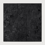 Bricks wall art - varnished wood - black - wooden frame - square White Cliff Studio Wall Decor & Art