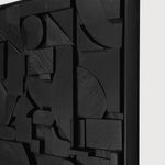 Bricks wall art - varnished wood - black - wooden frame - square White Cliff Studio Wall Decor & Art