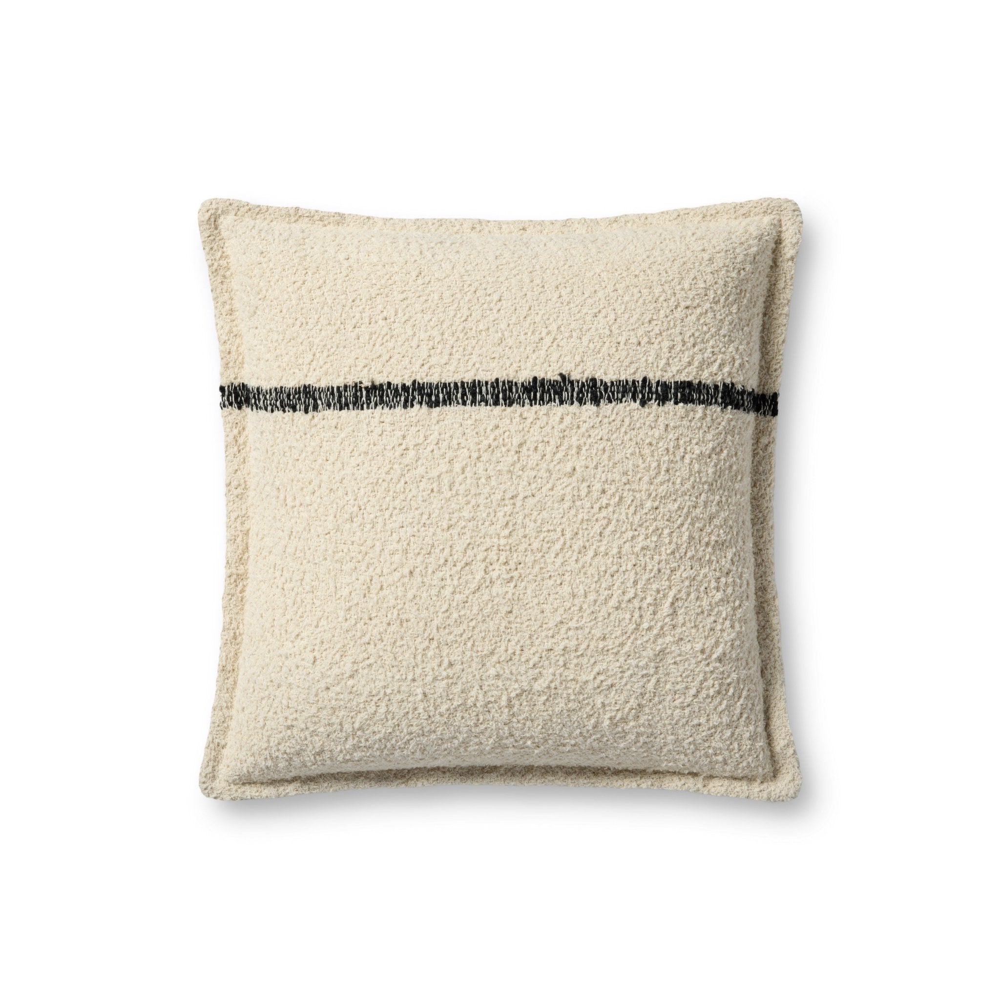 Brigette Romanek PBR0015 Natural / Charcoal 18'' x 18'' Cover Only Pillow White Cliff Studio Throw Pillows