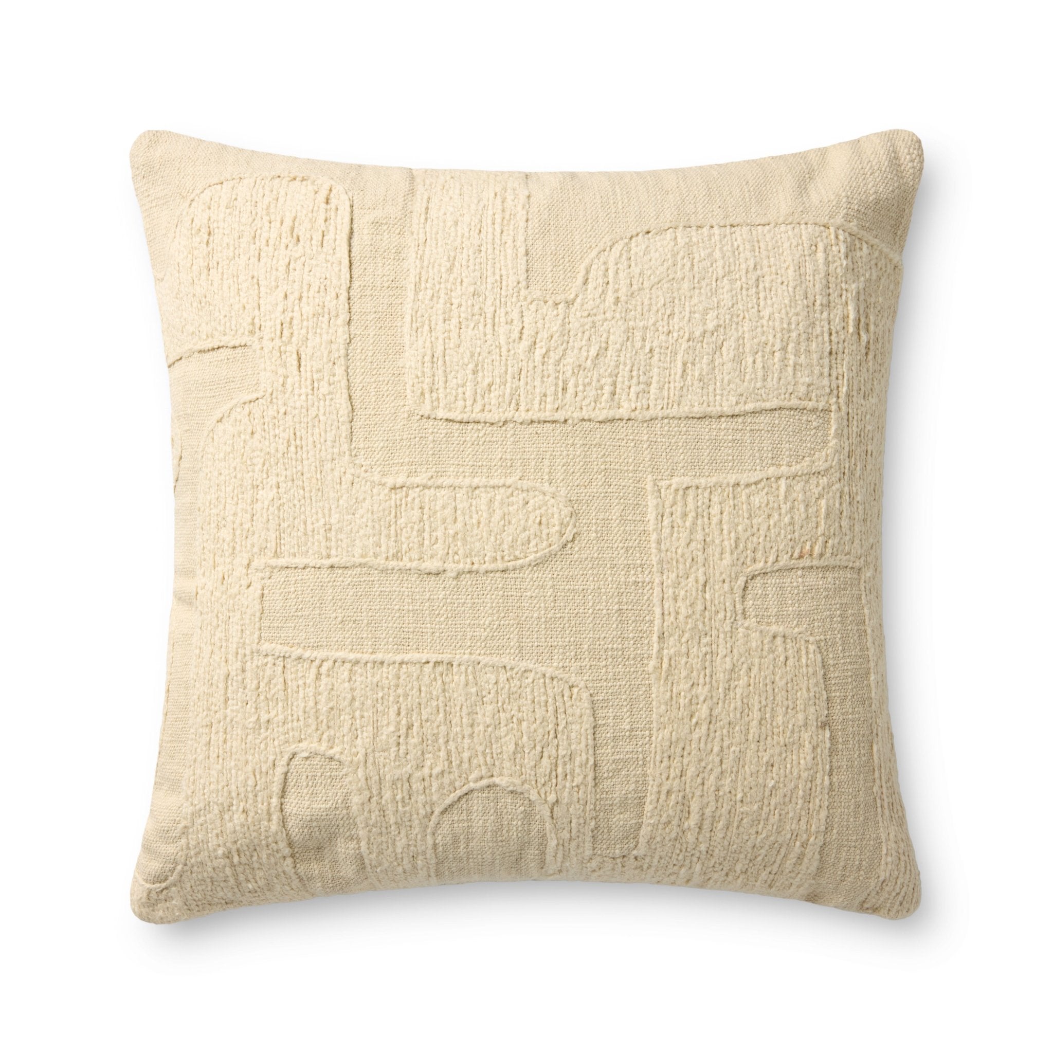 Brigette Romanek x Loloi Ivory 22'' x 22'' Cover Only Pillow White Cliff Studio Throw Pillows