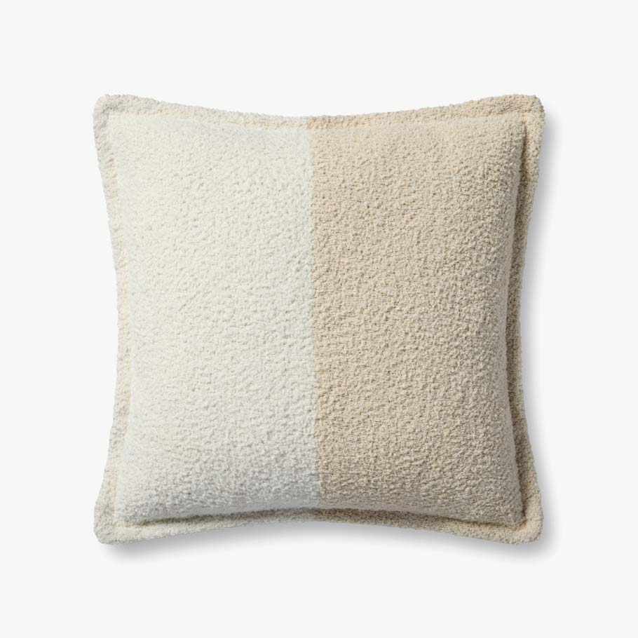 Brigette Romanek x Loloi PBR0013 Ivory / Natural Pillow White Cliff Studio Throw Pillows