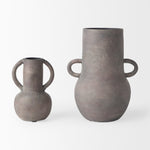 Brown - Gray Double Ear Ceramic Vase