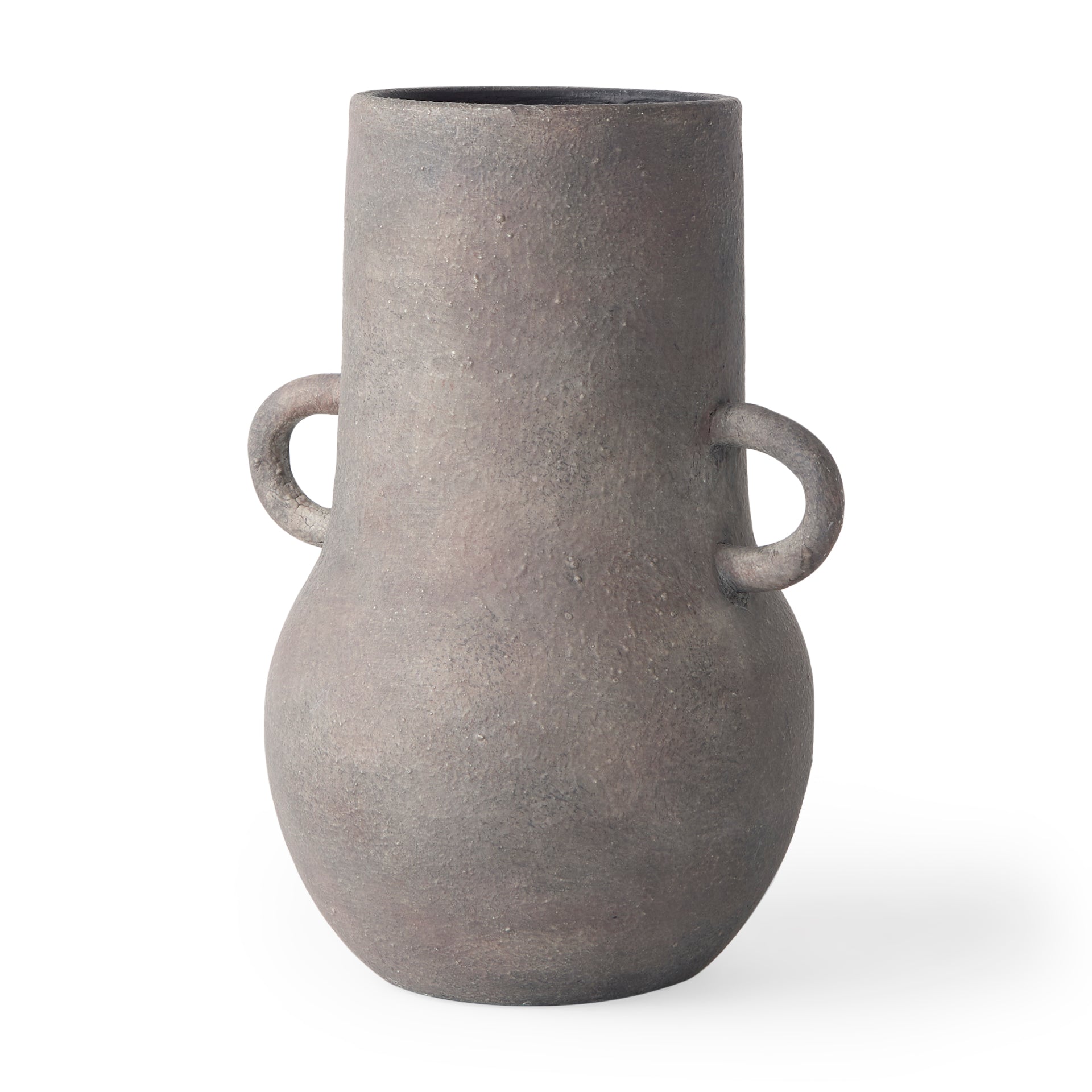 Brown - Gray Double Ear Ceramic Vase