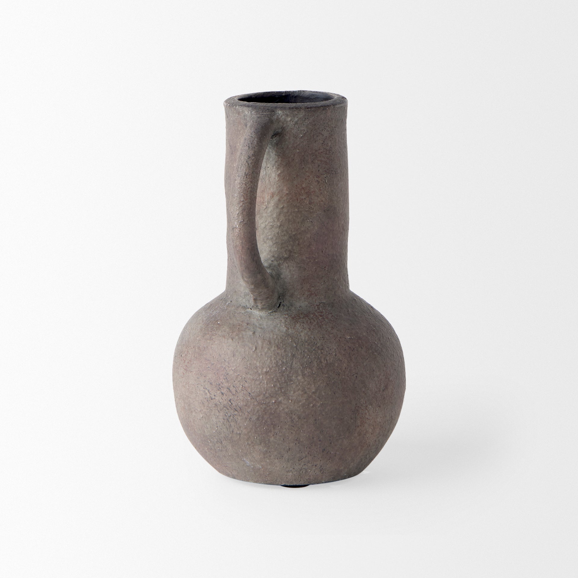 Brown - Gray Small Double Ear Vase
