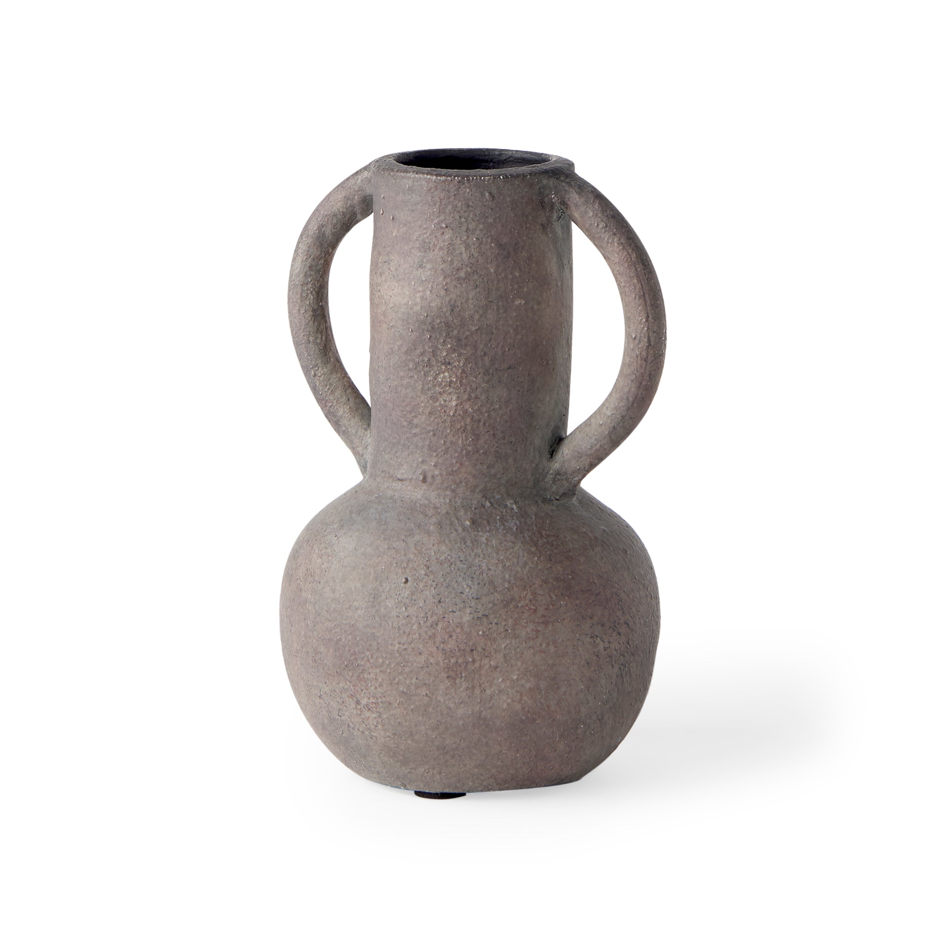 Brown - Gray Small Double Ear Vase