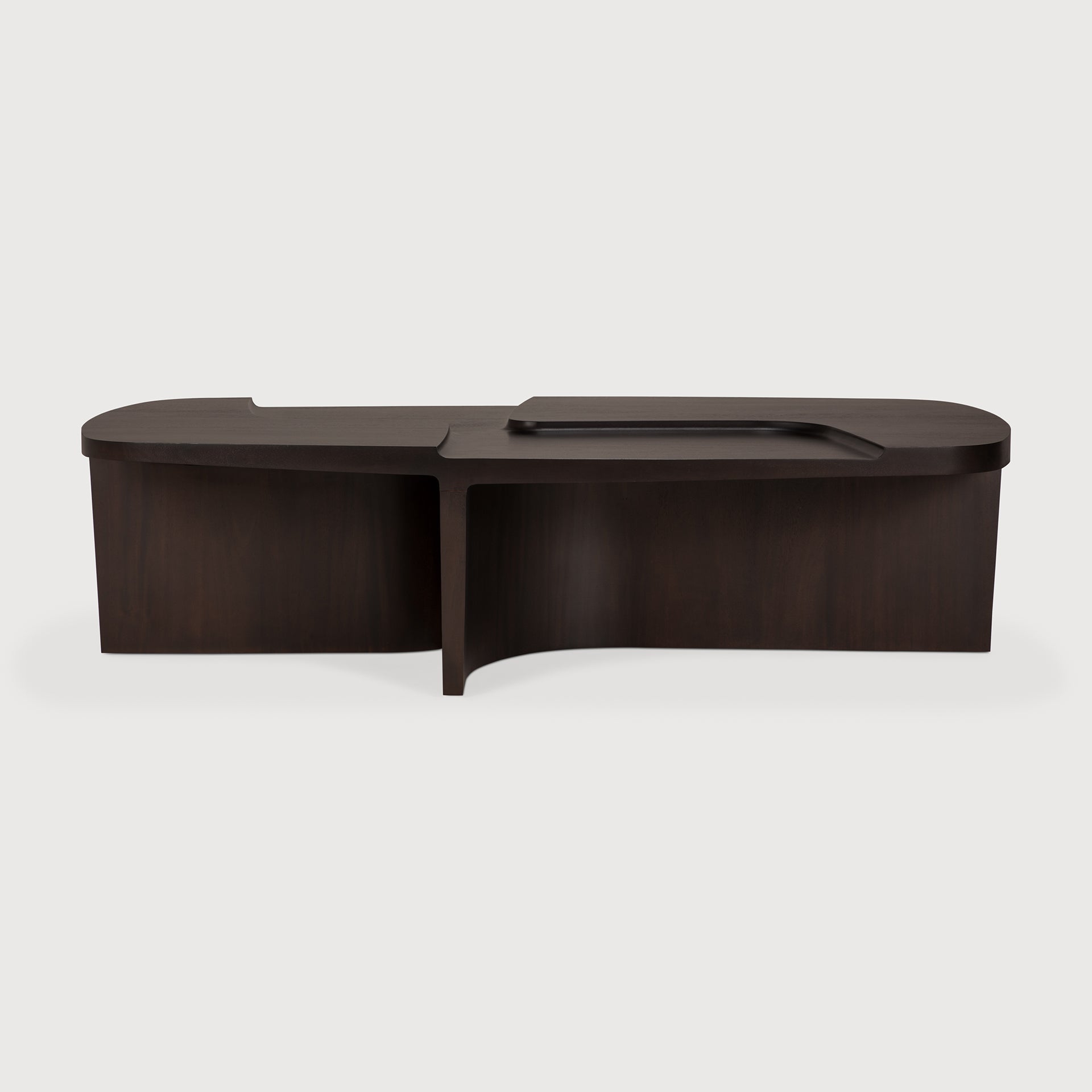 Brutalist coffee table - varnished mahogany - rose brown - rectangular White Cliff Studio COFFEE TABLE