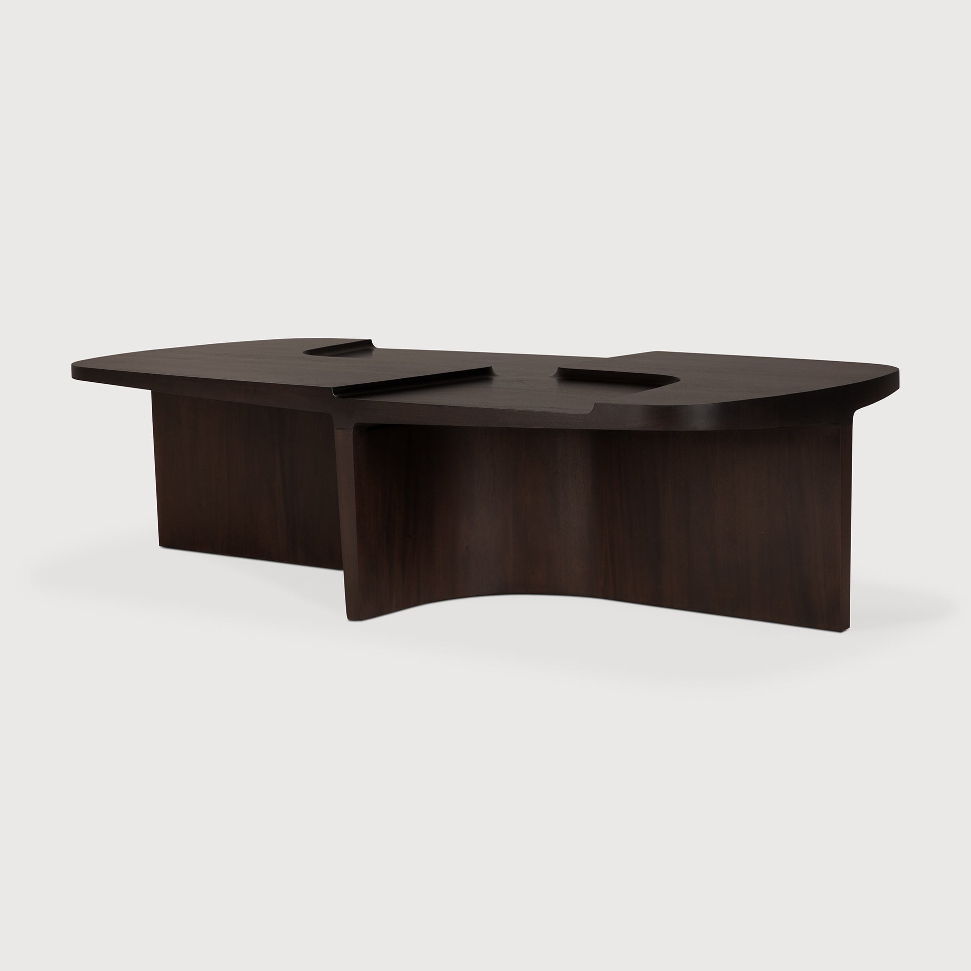 Brutalist coffee table - varnished mahogany - rose brown - rectangular White Cliff Studio COFFEE TABLE