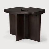 Brutalist side table - varnished mahogany - rose brown - rectangular White Cliff Studio Side Table