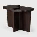 Brutalist side table - varnished mahogany - rose brown - rectangular White Cliff Studio Side Table