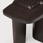 Brutalist side table - varnished mahogany - rose brown - rectangular White Cliff Studio Side Table